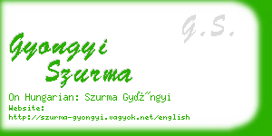 gyongyi szurma business card